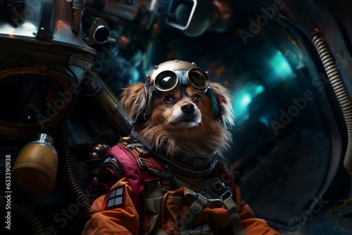 yorkshire terrier in space, Generative AI © Artificium Studio