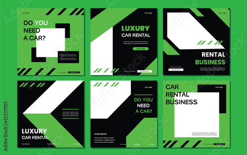 Car rental promotion social media post banner template