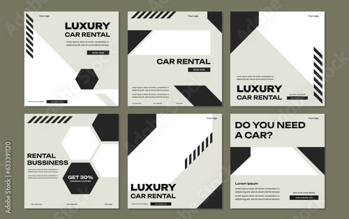 Car rental promotion social media post banner template