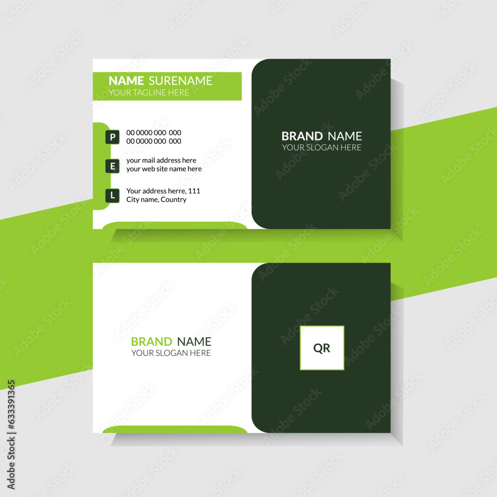 Creative Modern abstract Clean business Card design. Flat Style Vector, visiting card, Vector modern, Clean professional business card template.   