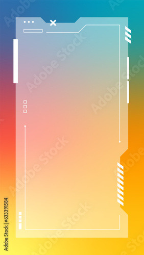Futuristic vertical gradient background. Social media frame vector illustration.