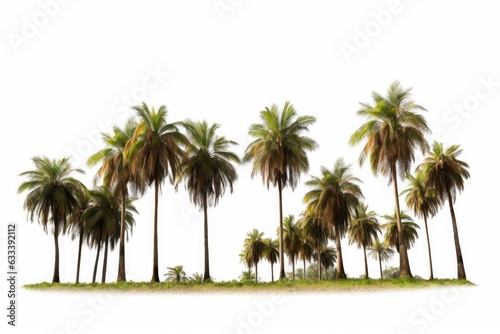 Cut out palm grove isolated on white background