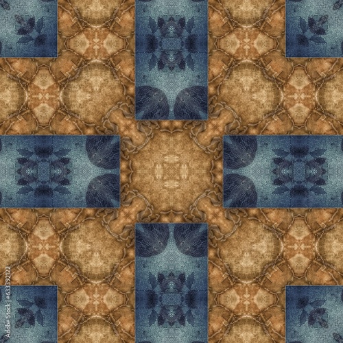 Schilderij op canvas Majestic tiles design with mixed Spanish, Italian, Portuguese, Mexican, arabesque motifs