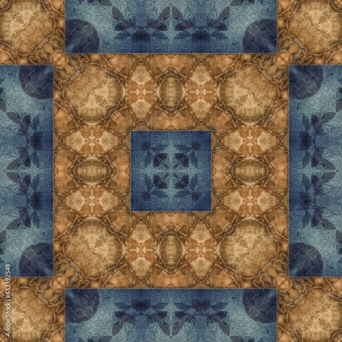 Fotografie Majestic tiles design with mixed Spanish, Italian, Portuguese, Mexican, arabesque motifs