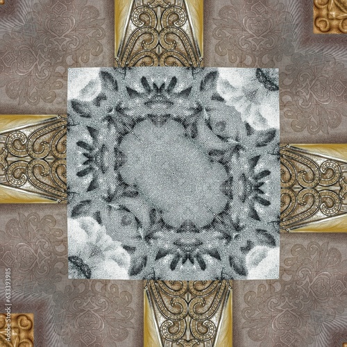 Tableau sur toile Majestic tiles design with mixed Spanish, Italian, Portuguese, Mexican, arabesque motifs