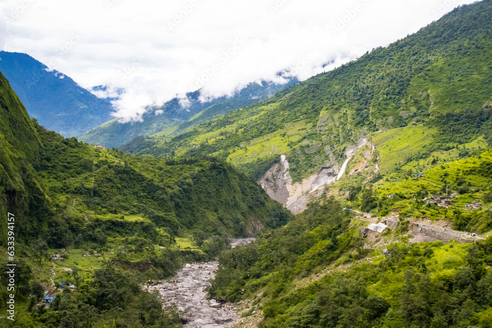 Rupse jharana aka Rupse Water Falls in Myagdi of Nepal during monsoon
