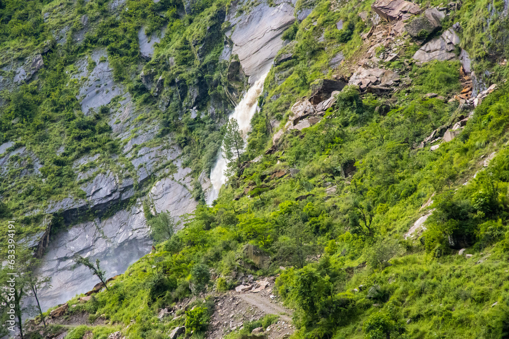 Rupse jharana aka Rupse Water Falls in Myagdi of Nepal during monsoon