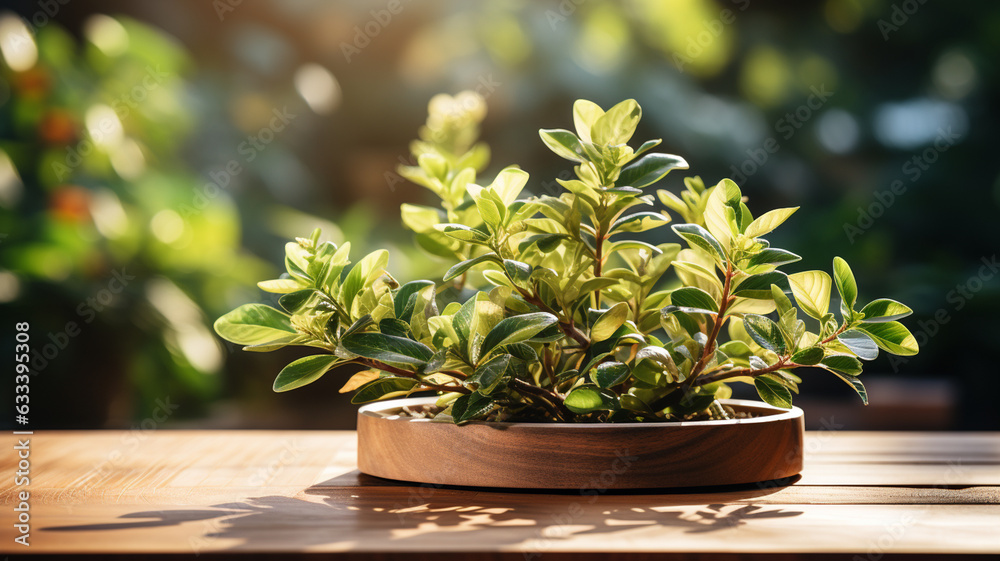 close - up of green plant in pot at sunset. close - up of green plant in pot at sunset.