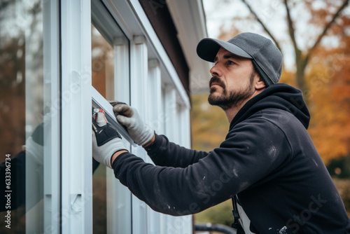 Professional Master Installing Replacement Windows