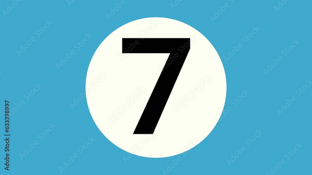 Number 7 seven sign symbol animation motion graphics with Glitch effect on blue background,4k cartoon video number for video elements Number 7 seven sign symbol animation motion graphics with Glitch effect on blue background,4k cartoon video number for video elements