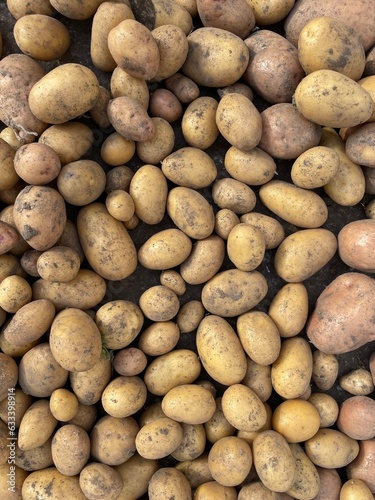 close up of a pile of potatoes