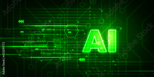 2d illustration Artificial Intelligence (AI) concept
