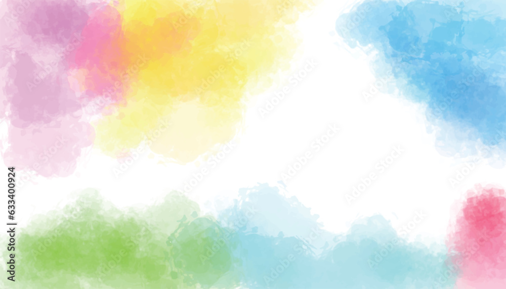 vector rainbow color abstract watercolor stain texture background