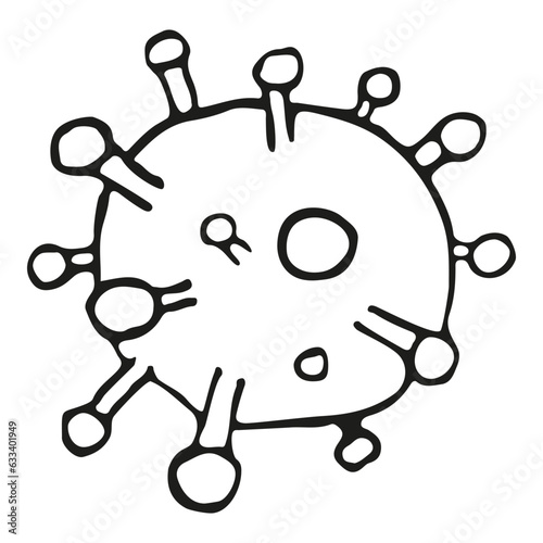 Biology virus microorganism vector doodle illustration disease coronavirus micribiology