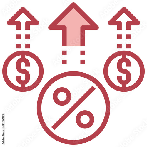 INCREASED PROFITS line icon,linear,outline,graphic,illustration