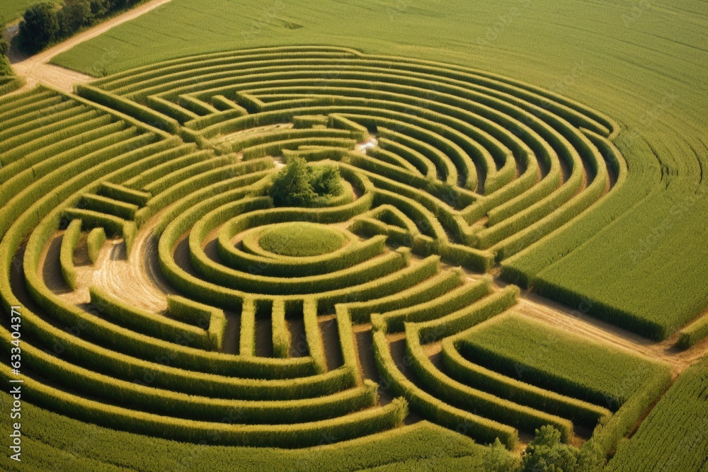 crop circles creating a maze-like structure crop circles creating a maze-like structure