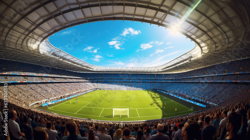 Stadium with fans in FIFA Women's World Cup Australia and New Zealand 2023. Generative Ai