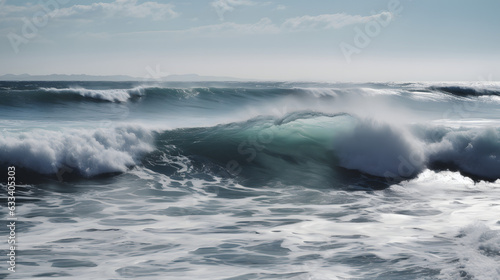 Seascapes ocean waves horizon three generative AI