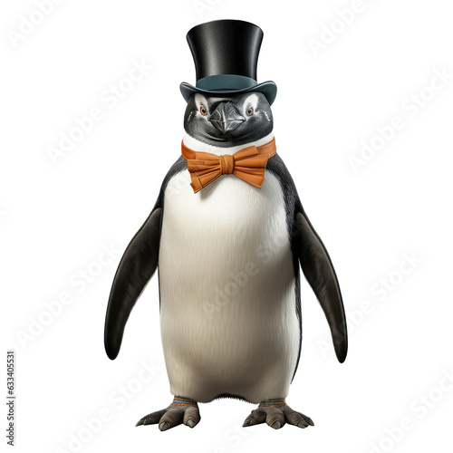 penguin looking isolated on white