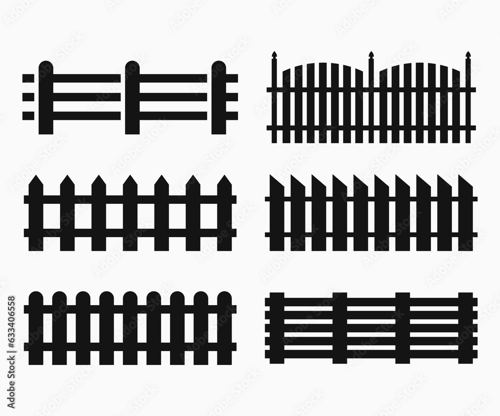 Fence Picket icon set. Fence, icon set. Simple picket icon sign concept. vector illustration.