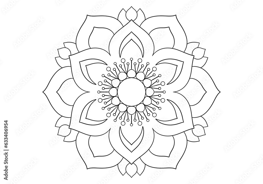 Mandala drawing on a white background, Mandala Hand drawn illustration, design or decor for yoga and meditation, Mandala print for adult coloring book. Mandala drawing on a white background, Mandala Hand drawn illustration, design or decor for yoga and meditation, Mandala print for adult coloring book.