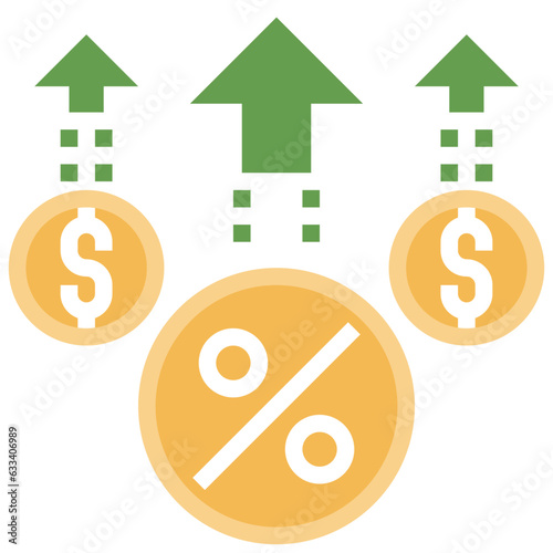 INCREASED PROFITS line icon,linear,outline,graphic,illustration