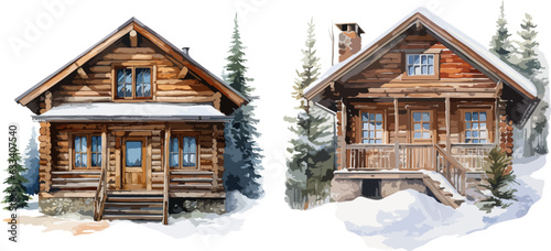 House in the forest clipart, isolated vector illustration.