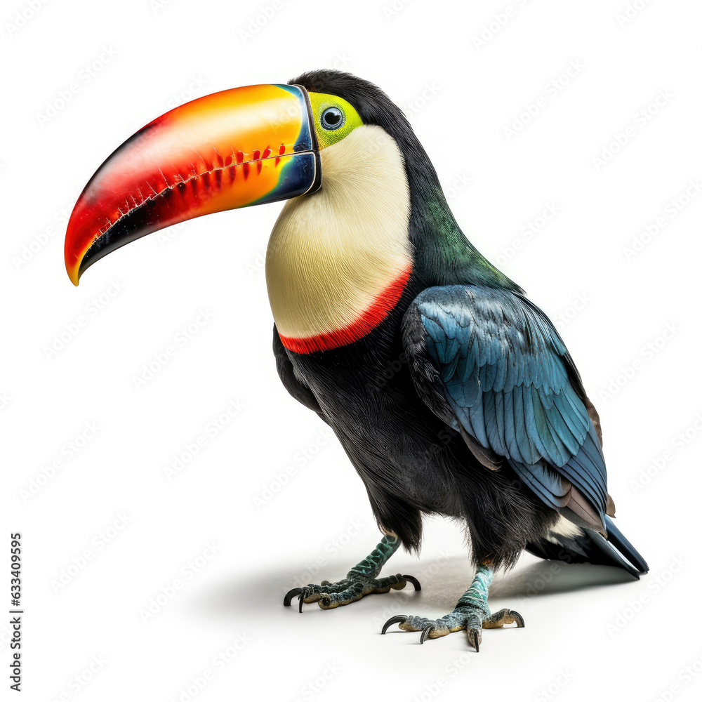 Fototapeta premium A vibrant toucan bird with a stunningly colorful beak