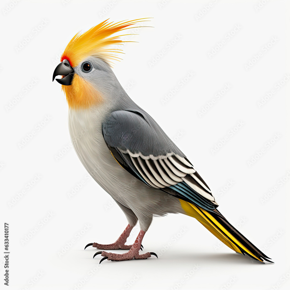 A vibrant bird with a striking yellow mohawk hairstyle A vibrant bird with a striking yellow mohawk hairstyle