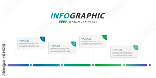 Timeline Creator infographic template. 4 Step timeline journey, calendar Flat simple infographics design template. presentation graph. Business concept with 4 options, vector illustration.
