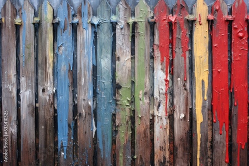 fence detail with paint drips and streaks for texture