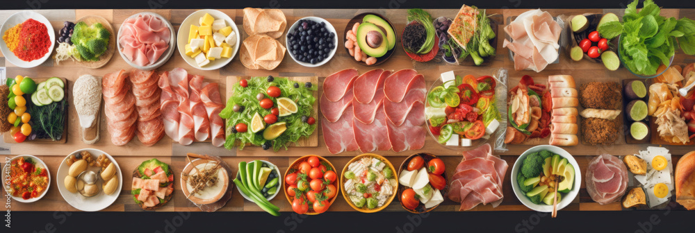 Collection of sliced meats - Generative AI Collection of sliced meats - Generative AI