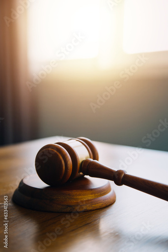 Fotografie Businessman and Male lawyer or judge consult having team meeting with client, Law and Legal services concept