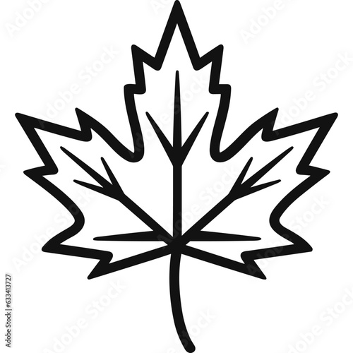 Maple leaf black outline vector