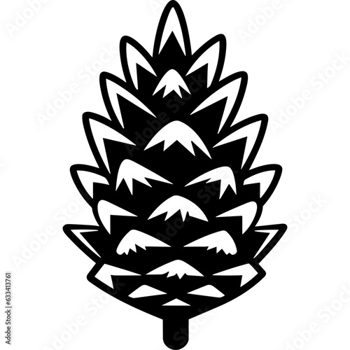 Pinecone black silhouette logo photo