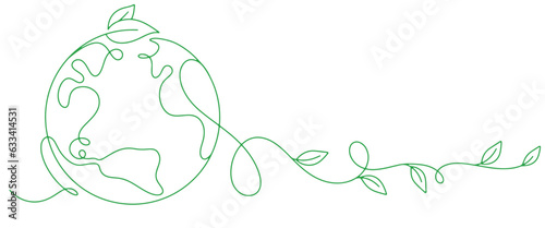 Globe of earth line art vector illustration