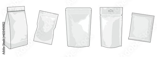 Pouch Packing Outline Vector illustration