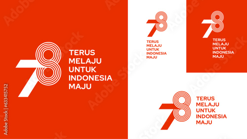 Logo of 78th anniversary of Indonesia independence day for background or banner. Dirgahayu 78 tahun Indonesia background. 17 Agustus 2023. Dirgahayu mean happy independence day