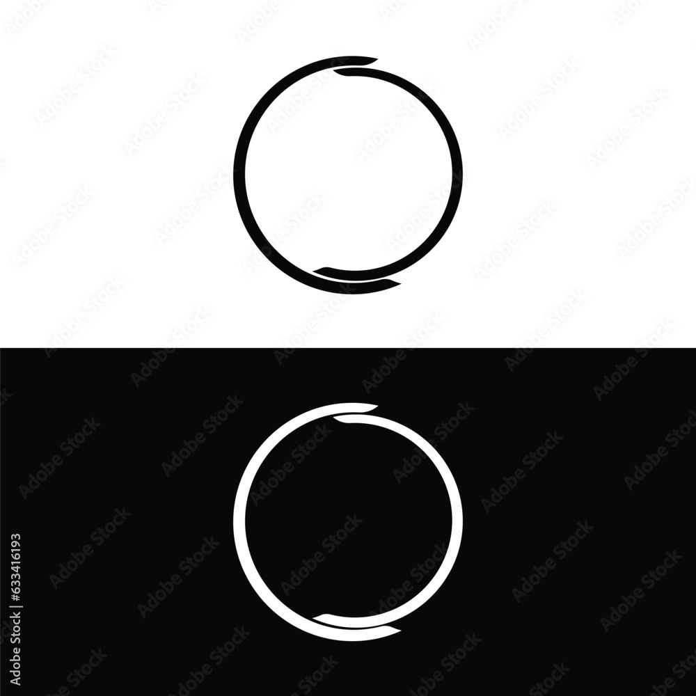 Black and white circle vector logo template design Black and white circle vector logo template design