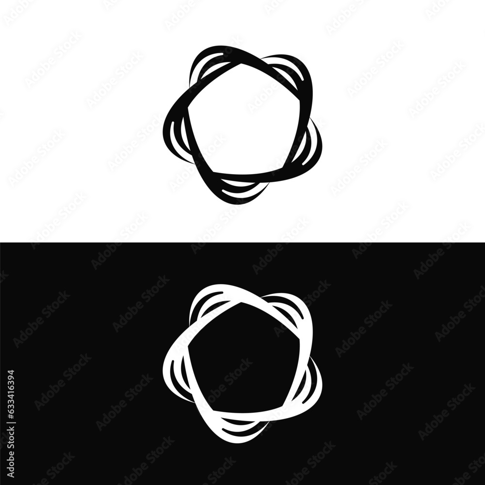 Black and white circle vector logo template design Black and white circle vector logo template design