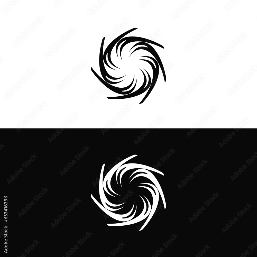 Obraz premium Black and white circle vector logo template design