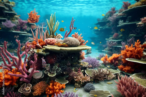 Small fish swimming near coral reefs © Angah