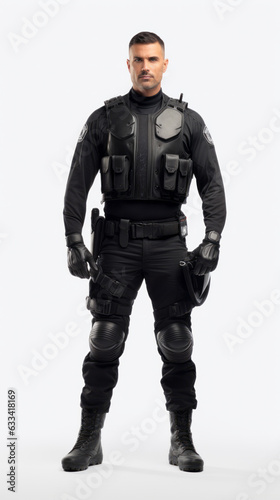 Full shot of professional looking 32 year old male. Work, job, outfit. Isolated on white background.
