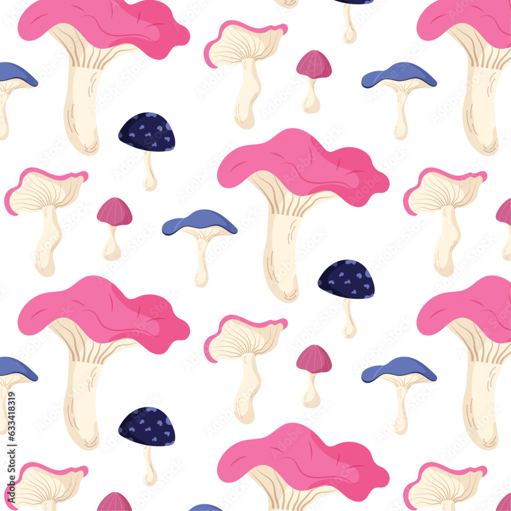 Seamless pattern with mushrooms. Seamless pattern with mushrooms.