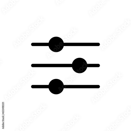 Filter slider black line icon. Settings, equalizer, audio mixer, sound channel console sign. Flat isolated symbol, illustration for: logo, mobile, app, banner, web design, dev, ui, gui. Vector EPS 10