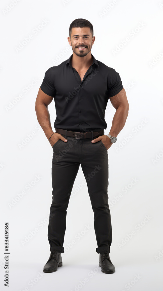 Full shot of professional looking 32 year old male. Work, job, outfit. Isolated on white background. Full shot of professional looking 32 year old male. Work, job, outfit. Isolated on white background.