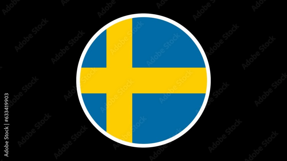 Sweden round flag reveal animation Sweden round flag reveal animation