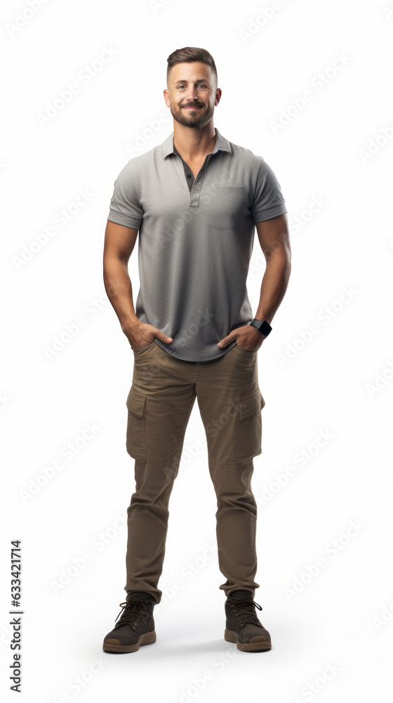 Full shot of professional looking 32 year old male. Work, job, outfit. Isolated on white background. Full shot of professional looking 32 year old male. Work, job, outfit. Isolated on white background.