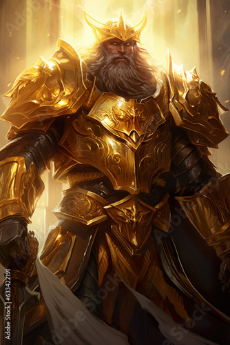 Golden Dwarf Paladin in Radiant Sun Armor