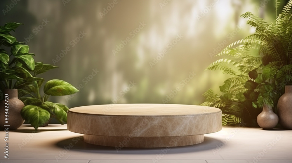 podium or pedestal with natural cosmetic product podium or pedestal with natural cosmetic product